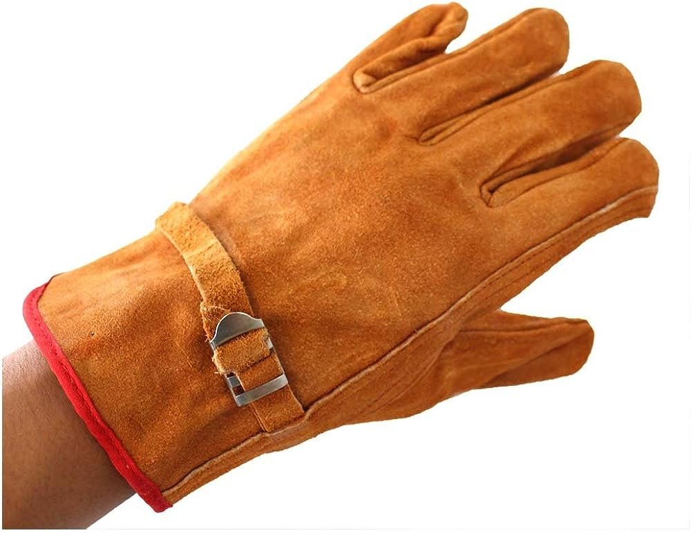 Men's Brown Split Unlined Driver's Gloves with Adjustable Pull