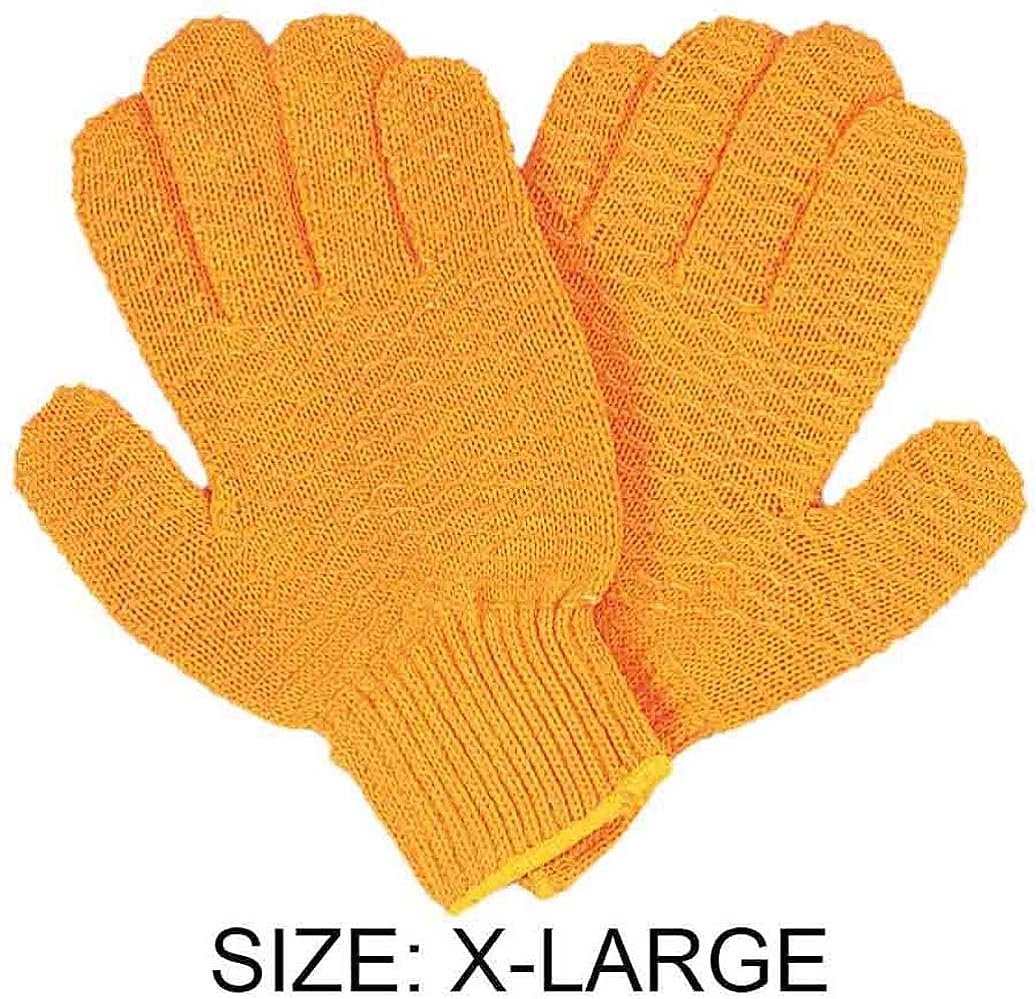 Orange Cotton Reversible Work Gloves