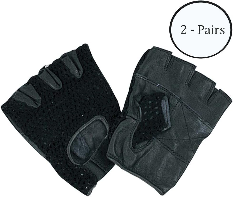 Fingerless Leather Gloves with Mesh Backs