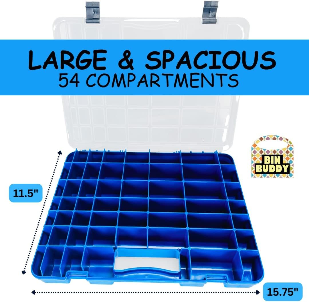 54 Inch Storage Box BIN BUDDY 54-Compartment Plastic Storage Box - Versatile Organizer for ...