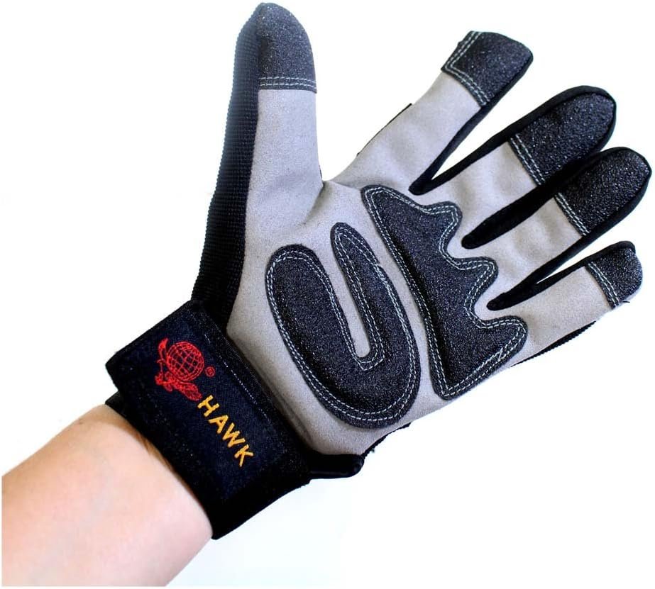 Men's  Synthetic Leather Sportman's Gloves with Padded Palms in Gray & Black