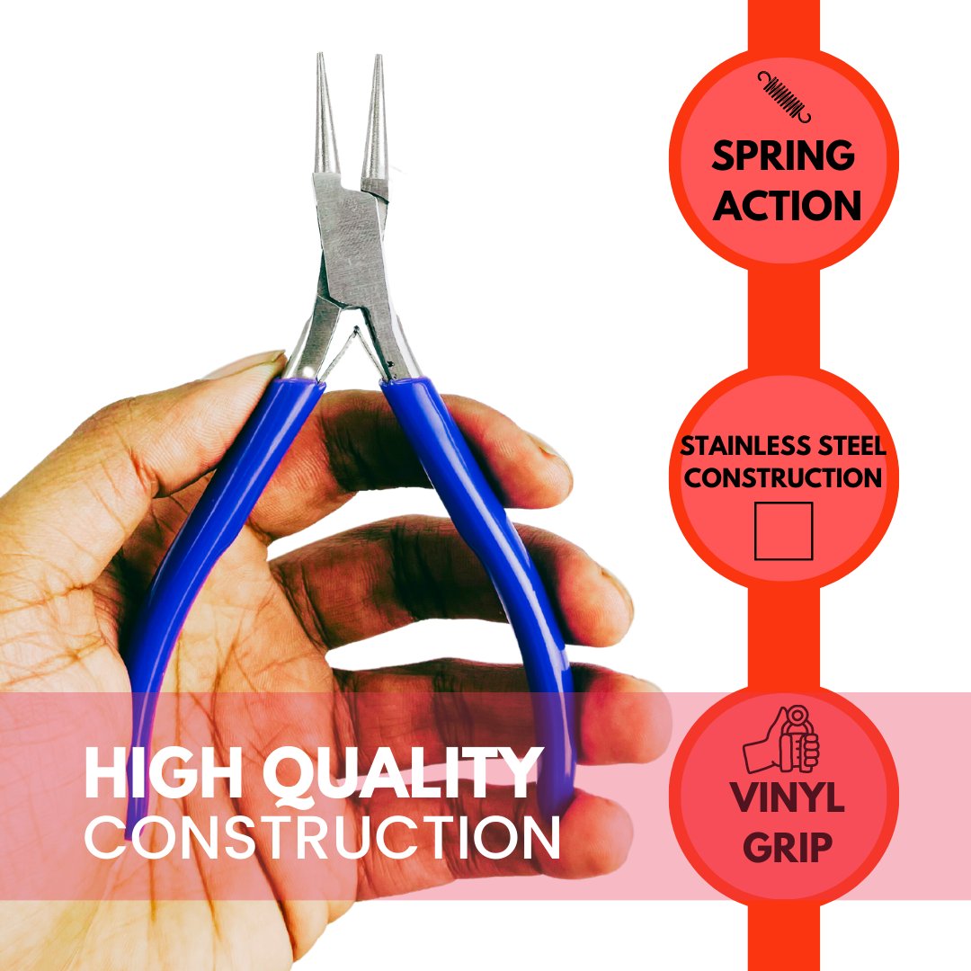 5 Inch Fine Tip Round Nose Pliers - S8924-PURP