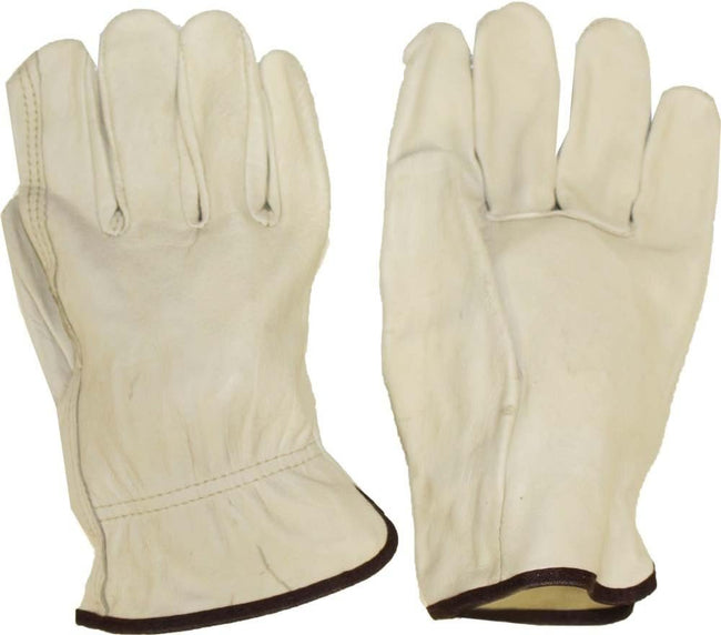 Men's Unlined Grain Cowhide Driver's Gloves with Light Elastic Wrist