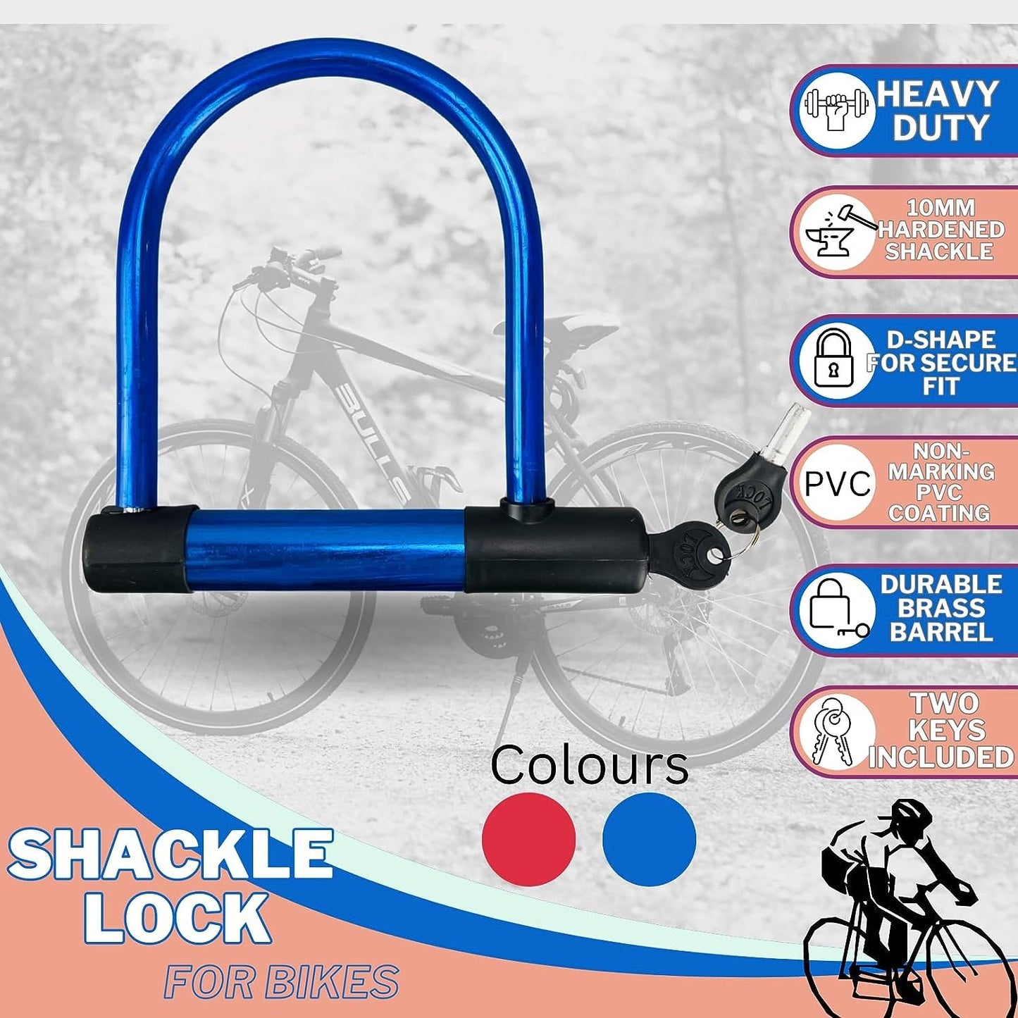 SCURRY U Shape Bicycle Shackle Lock || Secure Your Ride - Road Bikes, Mountain Bikes | 2 Keys