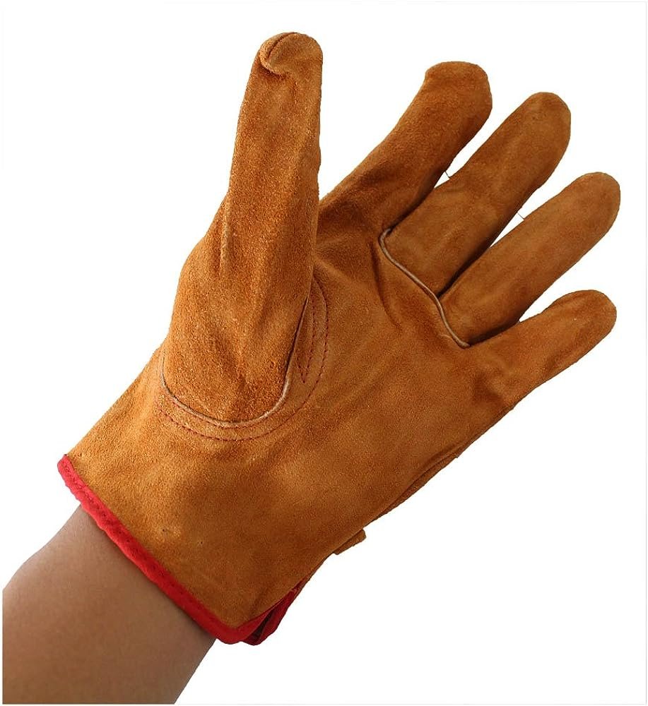 Men's Brown Split Unlined Driver's Gloves with Adjustable Pull