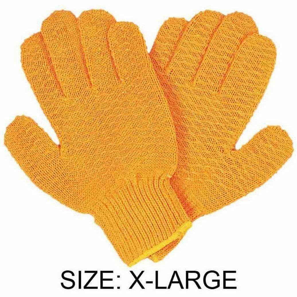 Orange Cotton Reversible Work Gloves