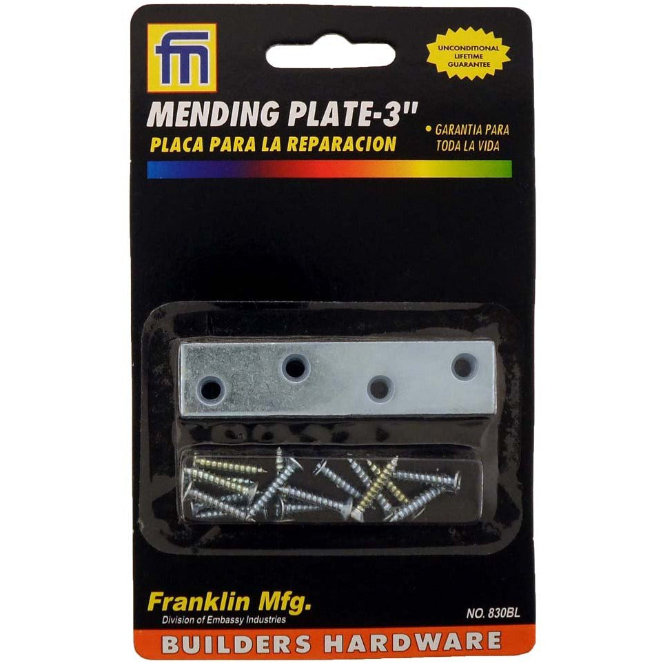 Mending Plates with Pre-Drilled Counter Sunk Screw Holes & Screws Included - ToolUSA