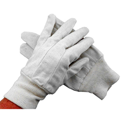 Men's 12 Oz Cotton Canvas Gloves, Natural Color - Small - GL-07012 - ToolUSA