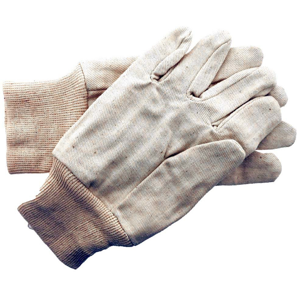 Men's 12 Oz Cotton Canvas Gloves, Natural Color - Small - GL-07012 - ToolUSA