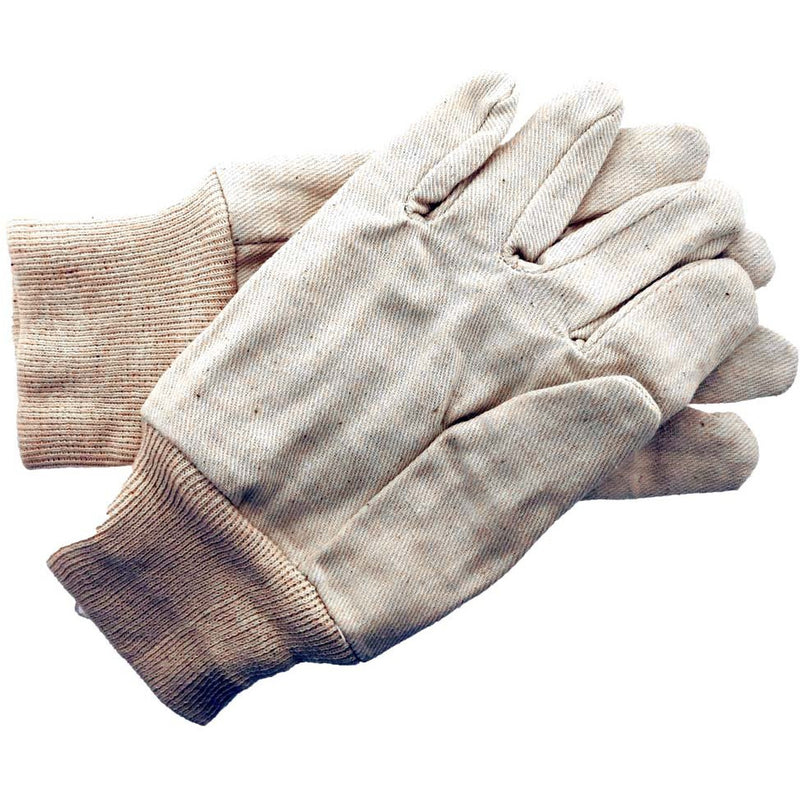 Men's 12 Oz Cotton Canvas Gloves, Natural Color - Small - GL-07012 - ToolUSA