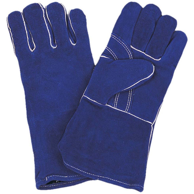 Men's 13 Inch Royal Blue Suede Leather Welding Gloves - Extra Large (Pack of: 2) - GL-06016-Z02 - ToolUSA