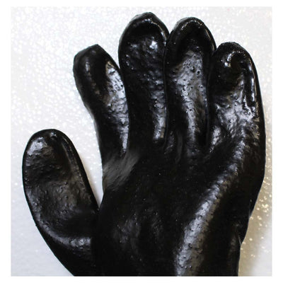 Men's 14 Inch Black PVC Industrial Gloves with Gauntlet Cuff - Large (Pack of: 12) - GL-09014-Z12 - ToolUSA