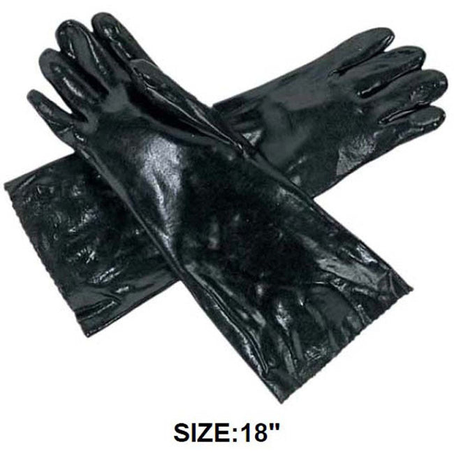 Men's 18 Inch Black PVC Single Dipped Gloves - Large (Pack of: 2) - GL-09018-Z02 - ToolUSA
