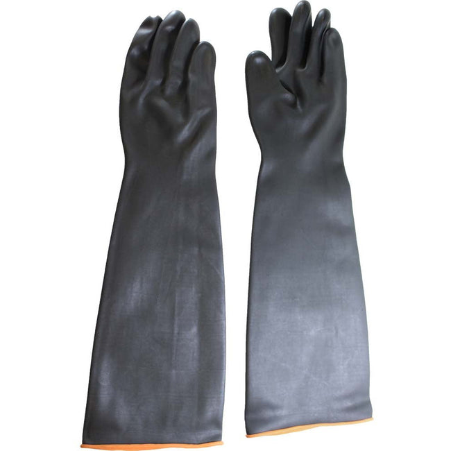 Men's 24 Inch Smooth Black Rubber Gloves - Large - GL-77924 - ToolUSA