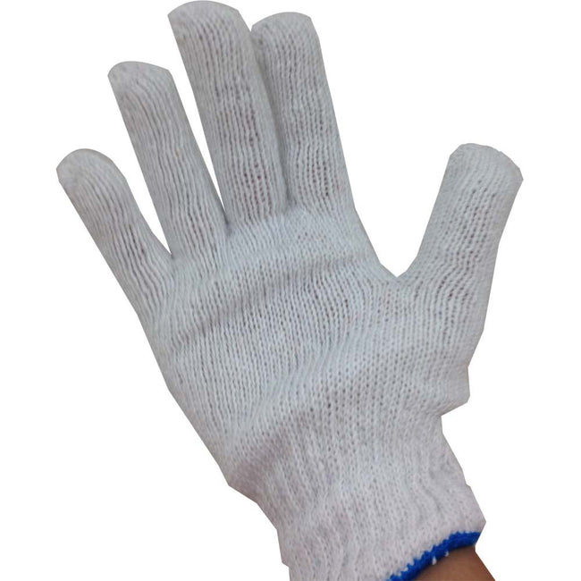 Men's Bleached White String Gloves - ToolUSA