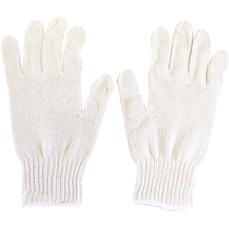Men's Cotton & Polyester Blend White Gloves - Large (Pack of: 2) - GL-07440-Z02 - ToolUSA