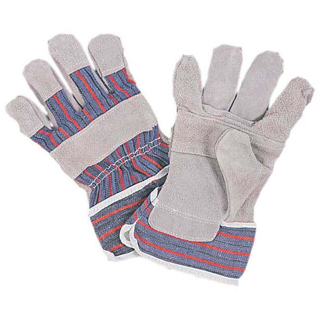 Men's Leather Palm, Knuckle, and Finger Tip Work Gloves with Gauntlet Cuff - Large (Pack of: 12) - GL-06596-Z12 - ToolUSA