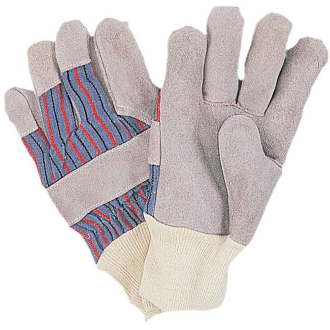 Men's Split Leather Workmen's Gloves, Knit Wrist - Large (Pack of: 2) - GL-04501-Z02 - ToolUSA