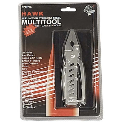 Multi-Function Tool With Pliers, Plus Additional Tools in Handles-15 Functions In All And Pouch - TP-11077 - ToolUSA