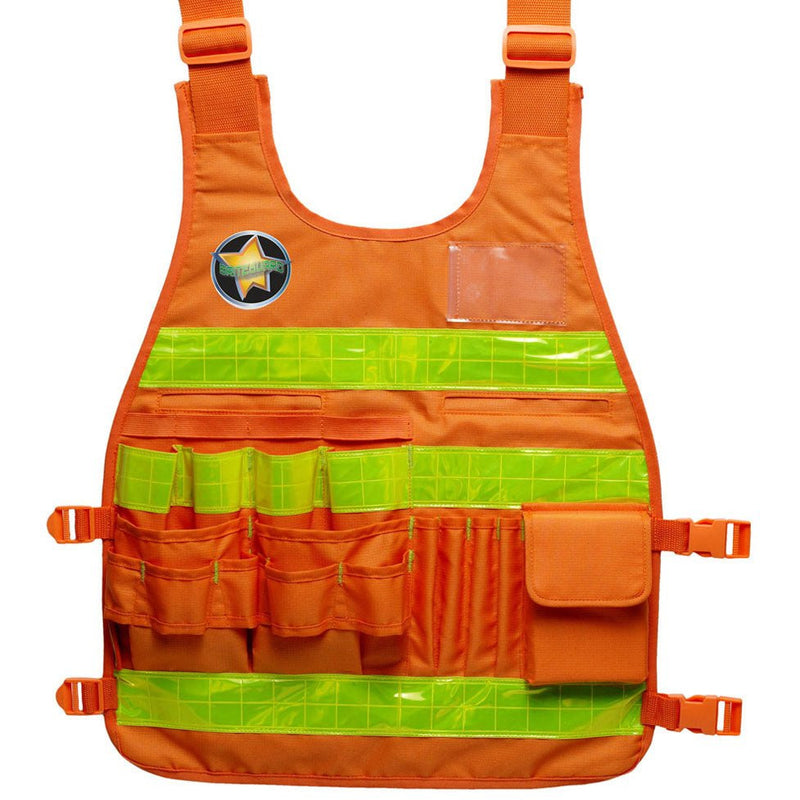 Multi-Functional Orange Mesh Safety Vest with Adjustable Sizes - SW-CY01-OR - ToolUSA