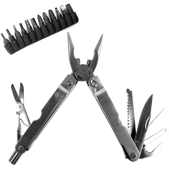 Multi-Tool Plier with 12 Piece Screwdriver Bits - TP-01078 - ToolUSA