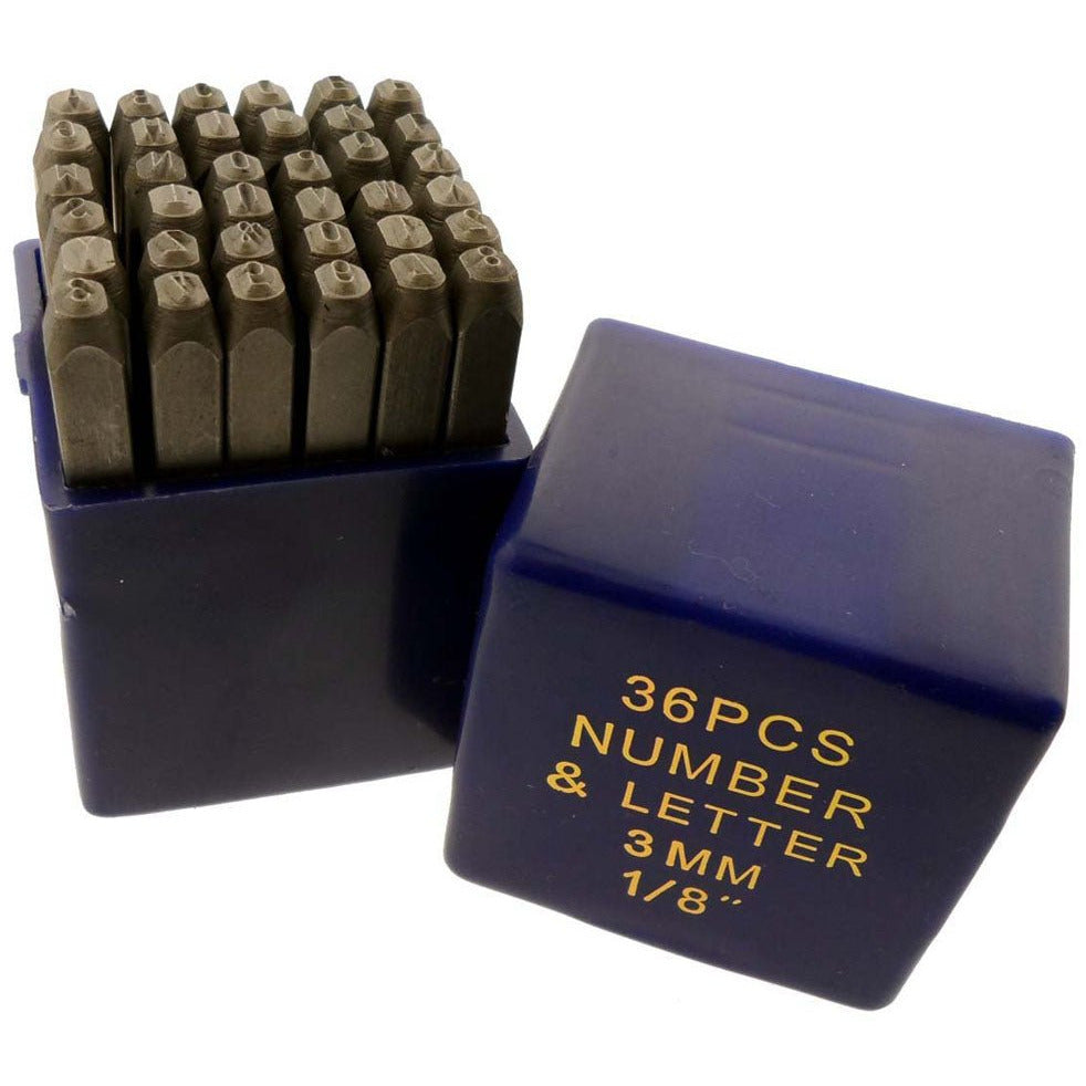 Number & Capital Letter Punch Set 36 Pc ( 3mm 1/8" ) - TZ01-09095 - ToolUSA