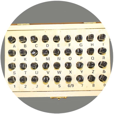 Number & Capital Letter Punch Set In Wooden Case 36 Pc (5mm 3/16") - TZ01-70997 - ToolUSA