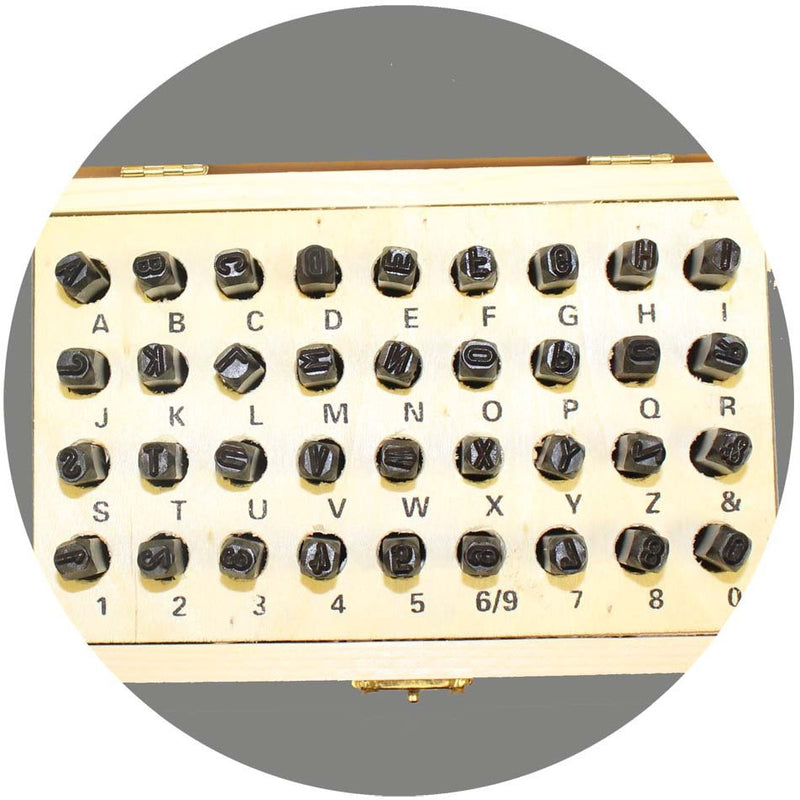 Number & Capital Letter Punch Set In Wooden Case 36 Pc (5mm 3/16") - TZ01-70997 - ToolUSA