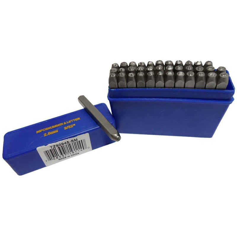 Number & Letter (lower Case) Punch Set 36 Pc (2.5mm 3/32") - NL-19114 - ToolUSA