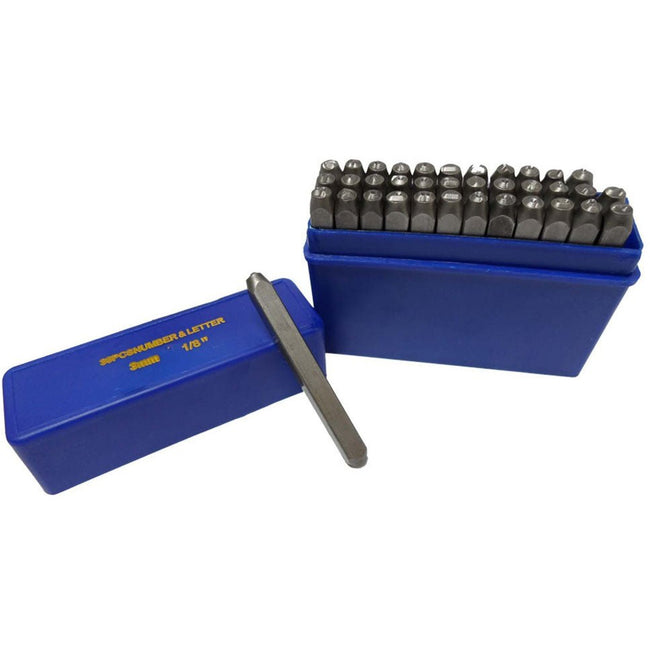 Number & Letter (lower Case) Punch Set 36 Pc (3mm 1/8") - NL-19115 - ToolUSA