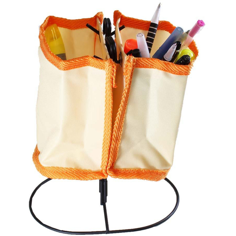 Orange Compact Desk Organizer on Wire Stand - AP4-773-YGB - ToolUSA