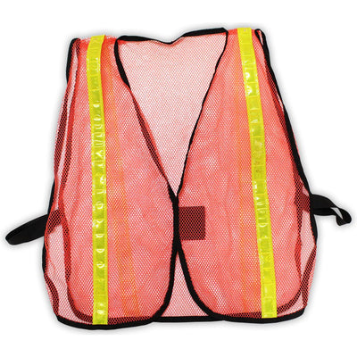 Orange Mesh Safety Vest with Yellow Reflective Strips - ToolUSA