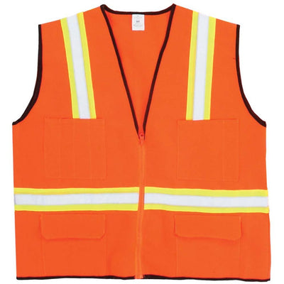 Orange Safety Vest with Reflective Strips - ToolUSA