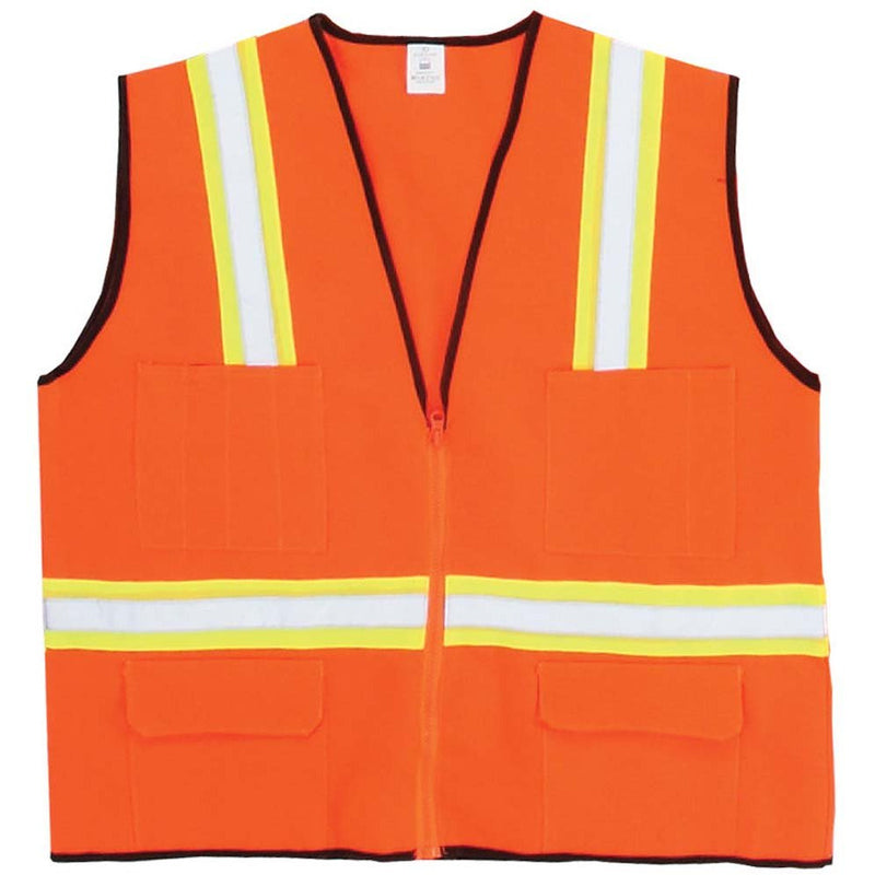 Orange Safety Vest with Reflective Strips - ToolUSA