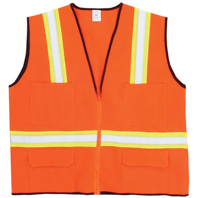 Orange Safety Vest with Reflective Strips - ToolUSA