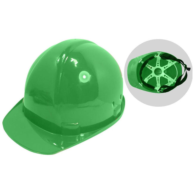 OSHA Approved ABS Adult Size Green Safety Hard Hat With Built-In Adjustable Liner - SF-88888 - ToolUSA