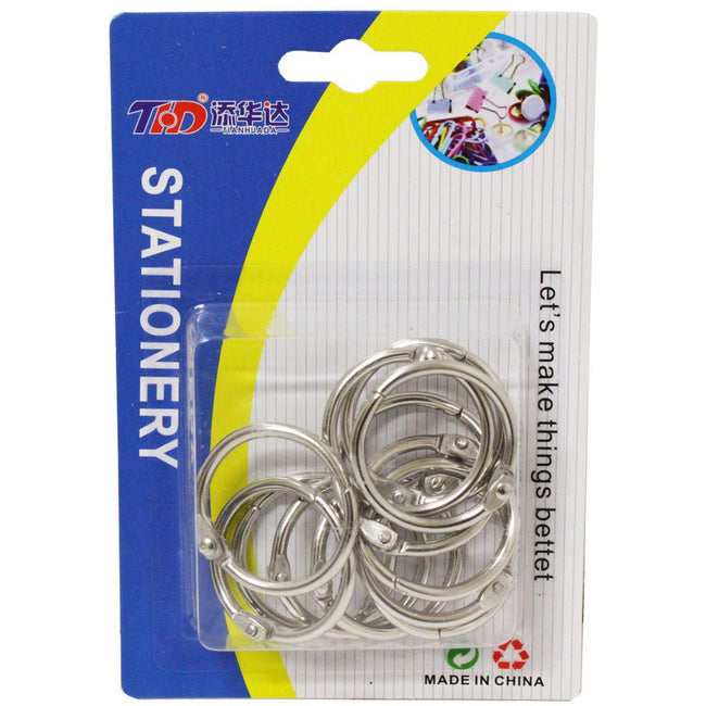 Package of 12 Silver Color Hinged Book Rings For Connecting Pages Together (Pack of: 2) - TX-47155-Z02 - ToolUSA