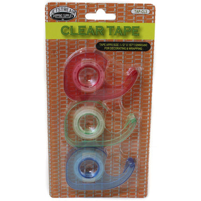 Package Of 3 Rolls Of Cellophane Tape-Complete With Dispensers - TAP-09209 - ToolUSA