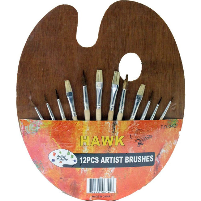 Palette And Brush - 12 Piece Set - CR-06342 - ToolUSA