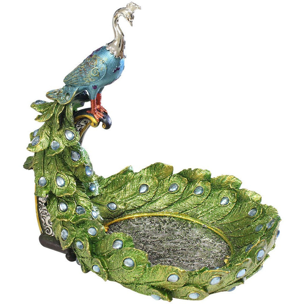 Peacock Statuette Posed on a Tree Stump - 207-1365-YX - ToolUSA