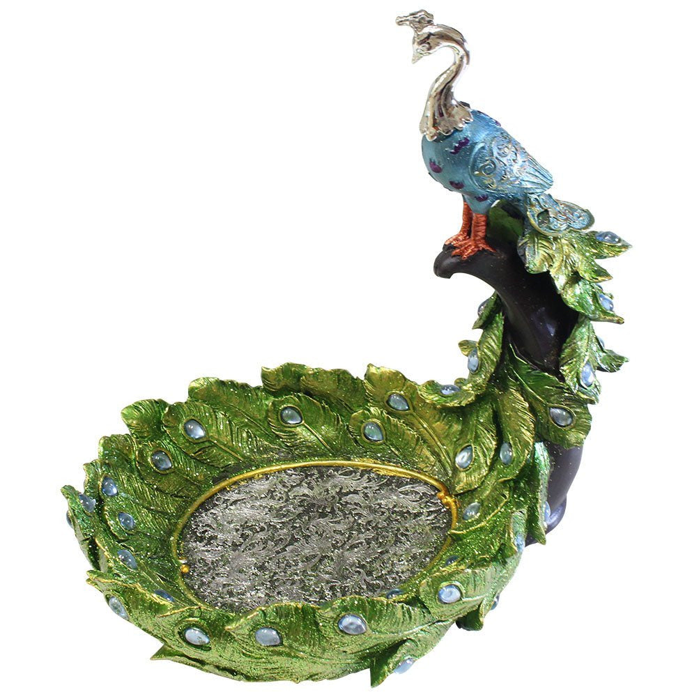 Peacock Statuette Posed on a Tree Stump - 207-1365-YX - ToolUSA