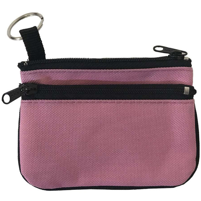 Pink And Black Coin Purse With 2 Zippers-4-1/2 X 3-1/2 Inches - GB-11868PK - ToolUSA