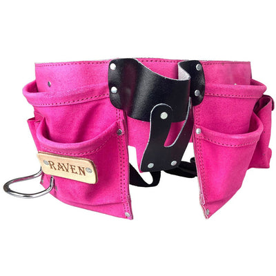Pink Suede Double Tool Pouches with Nylon Belt - AS2103S-PNK - ToolUSA