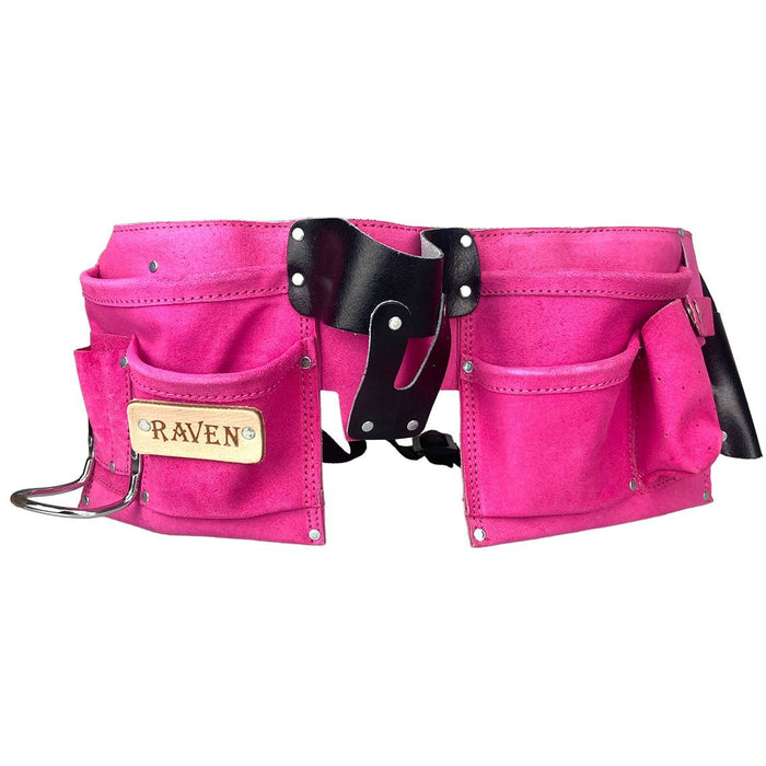 Pink Suede Double Tool Pouches with Nylon Belt - AS2103S-PNK - ToolUSA