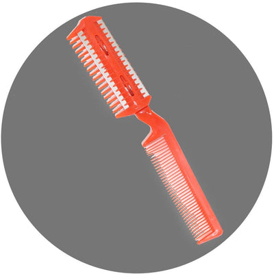 Plastic & Stainless Steel Pet Grooming Comb with Bult-In Razor Blade, 7.75 Inch - B2202-YX - ToolUSA