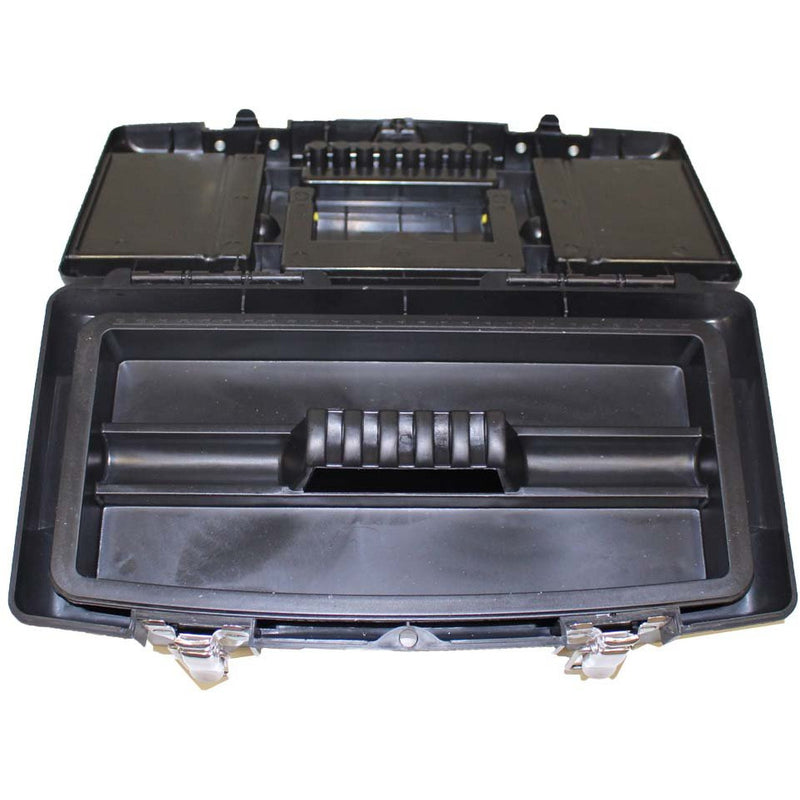 Plastic Tool Box, 13 X 6 X 5 Inches With Inside Tray And Metal Riveted Latches (Pack of: 1) - MJ20104 - ToolUSA