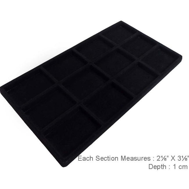 Plastic Tray Insert, Black Flocked Finish - 14" x 7.5" (Pack of: 2) - TJ05-14120-Z02 - ToolUSA