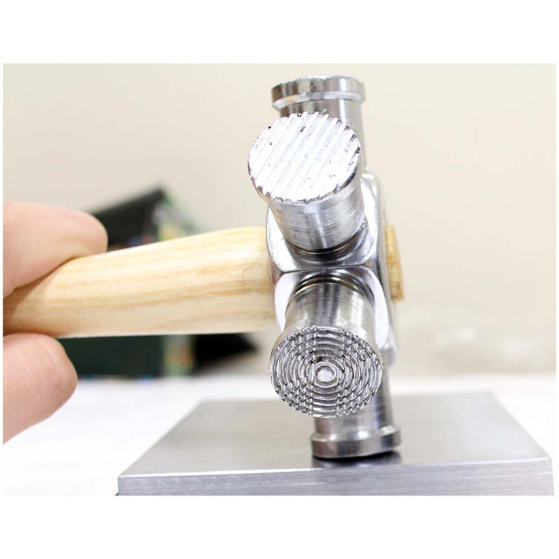 Premium Multi-sided Texturing Hammer With 4" Steel Bench Block - KIT-PHTJ4A - ToolUSA