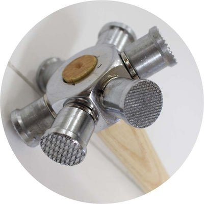 Premium Multi-sided Texturing Hammer With 4" Steel Bench Block - KIT-PHTJ4A - ToolUSA