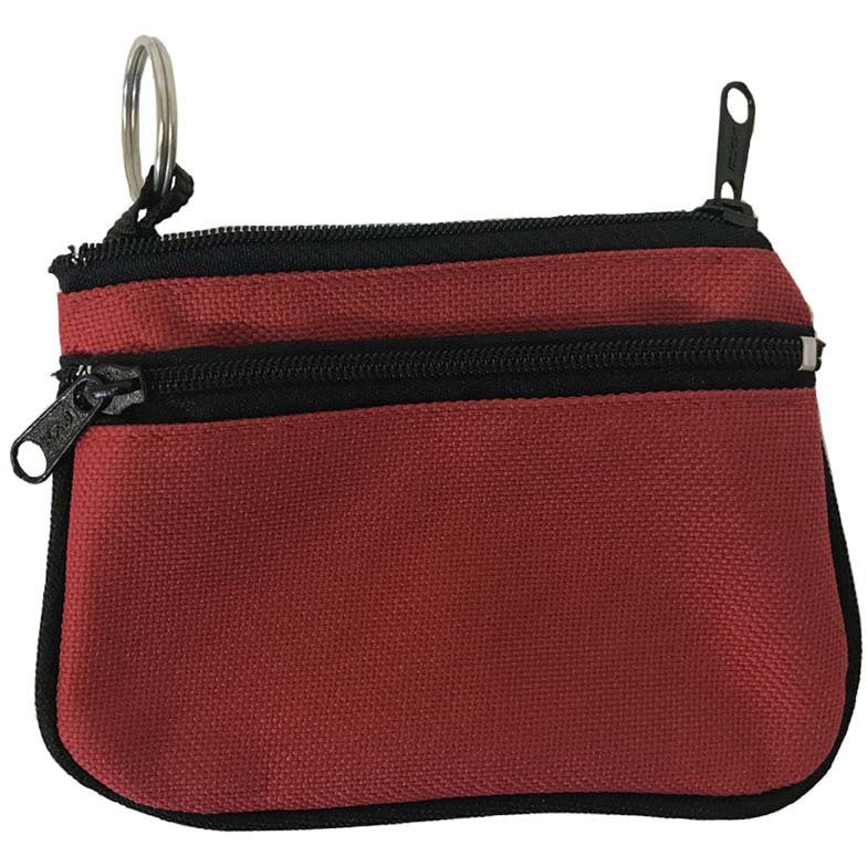 Red And Black Coin Purse With 2 Zippers-4-1/2 X 3-1/2 Inches - GB-11868RD - ToolUSA